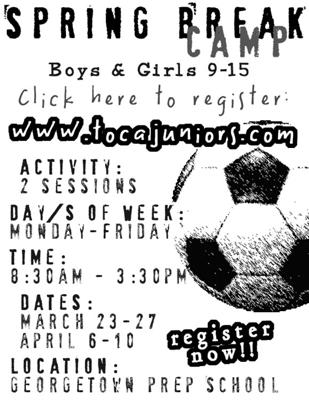 SOCCER SPRING BREAK CAMP SOCCER SPRING BREAK CAMP